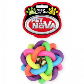 Играчка за кучета PET NOVA - цветна силиконова играчка за кучета със звънче, 6см